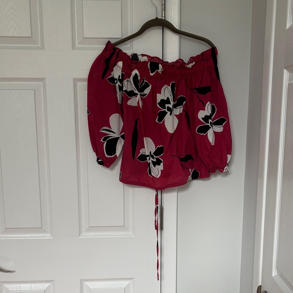 Who What Wear Floral Off-Shoulder Blouse